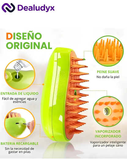 Cepillo a Vapor 3 en 1 para Mascotas